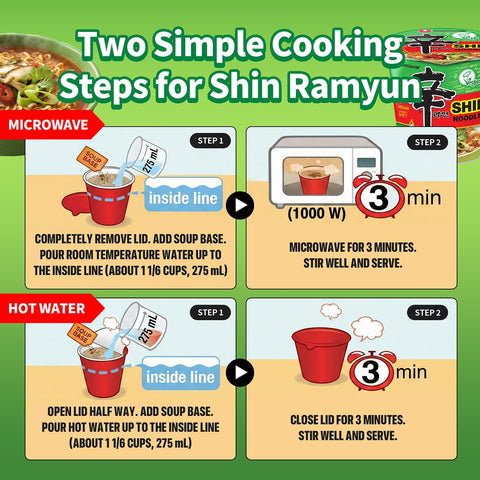 Nongshim Shin Ramyun Vegan, 2.64 Ounce, Pack of 6