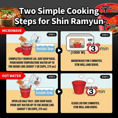 Nongshim Shin Ramyun Cup of Noodles, Spicy Signature Korean Instant Ramyun, Rich Beef Flavored Broth, Quick and Easy, Microwaveable Cup, 2.64 oz (Pack of 6)