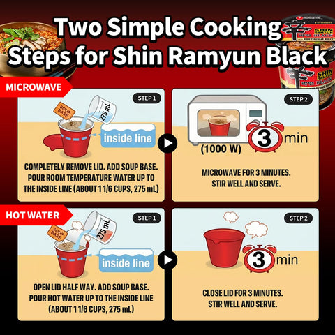 Nongshim Shin Black Noodle Soup, Spicy, 3.5 Ounce (Pack of 6)