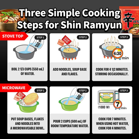 Nongshim Shin Ramyun Noodles, Spicy Korean Signature Instant Ramyun, Rich Beef Flavored Broth, Microwaveable, Korean Instant Noodles, 4.23 oz (Pack of 16), Packaging May Vary