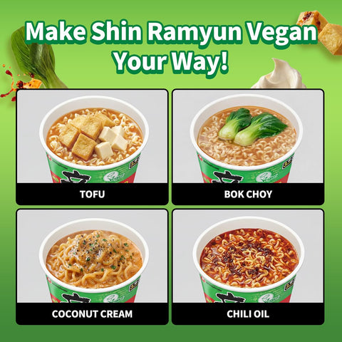 Nongshim Shin Ramyun Vegan, 2.64 Ounce, Pack of 6