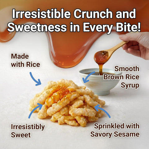 Nongshim Korean Ugua Rice Crunch Snack, Sweet Rice Crisps, Brown Rice Syrup, Glazed and Crunchy, Korean’s Favorite Rice Snack, Big Size Bag, Tasty Family Snack, 10.23 oz (1 Pack)