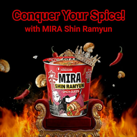 Nongshim Shin Ramyun Spicy Queen, Instant Noodle Cup, Gourmet Spicy, 3.35 oz (Pack of 6)