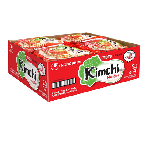 Nongshim Ramen Noodles, Gourmet Instant Ramen, Premium Microwavable Noodle Soup, Kimchi, 4.2 Ounce (Pack of 16)