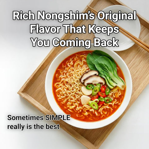 Nongshim Ramyun Noodles, Rich Spicy Vegetable Broth, Korean Classic Recipe, Deeply Simmered, Quick & Easy, Pantry Staples, 4.37 oz (Pack of 4) | Korean Instant Ramen, Vegetable Broth, Quick & Easy Meal